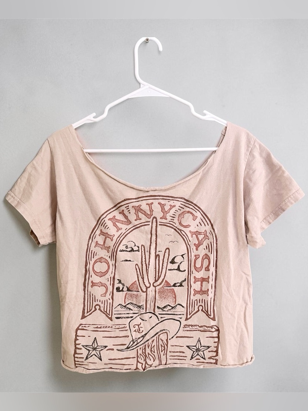 Johnny Cash Cropped Western Graphic Tee